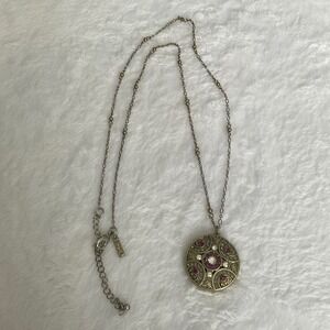 WHBM White House Black Market Gold Tone Purple Pendant Necklace